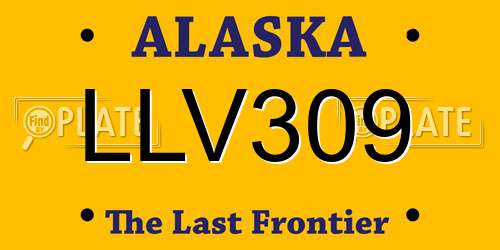 LLV309 Alaska License Plate