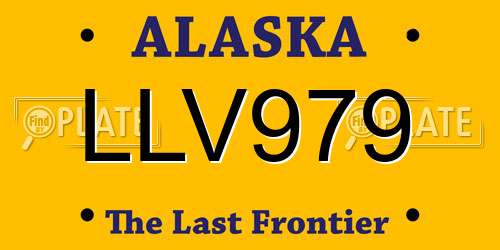 LLV979 Alaska License Plate