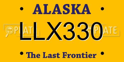 LLX330 Alaska License Plate