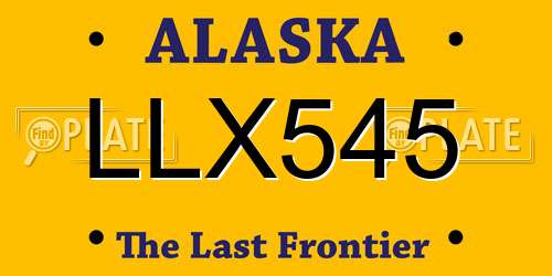 LLX545 Alaska License Plate