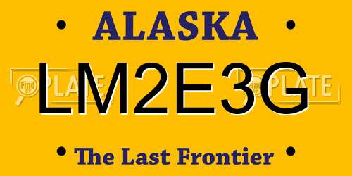 LM2E3G Alaska License Plate