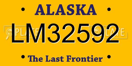 LM32592 Alaska License Plate
