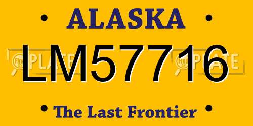 LM57716 Alaska License Plate