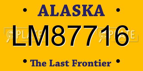 LM87716 Alaska License Plate