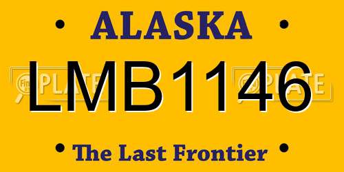 LMB1146 Alaska License Plate