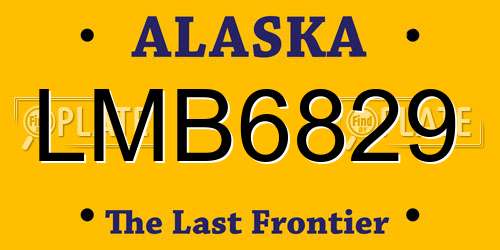 LMB6829 Alaska License Plate