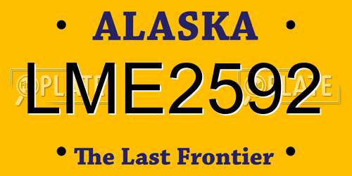 LME2592 Alaska License Plate