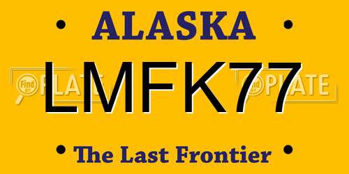 LMFK77 Alaska License Plate
