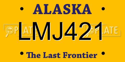 LMJ421 Alaska License Plate