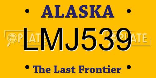 LMJ539 Alaska License Plate