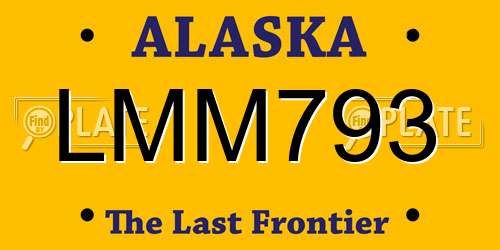 LMM793 Alaska License Plate