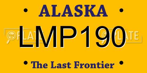 LMP190 Alaska License Plate