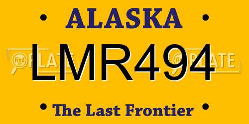 LMR494 Alaska License Plate