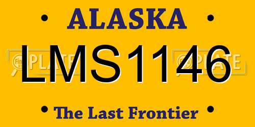 LMS1146 Alaska License Plate