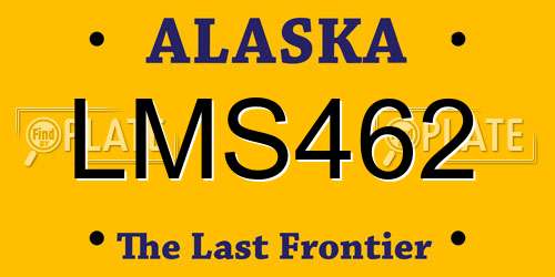 LMS462 Alaska License Plate