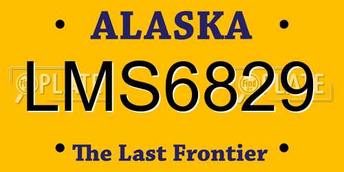 LMS6829 Alaska License Plate