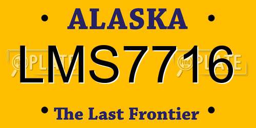 LMS7716 Alaska License Plate