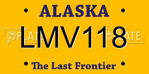 LMV118 Alaska License Plate