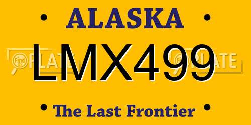 LMX499 Alaska License Plate