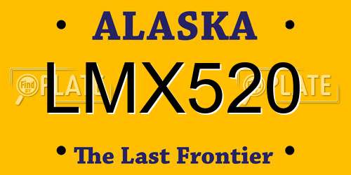 LMX520 Alaska License Plate