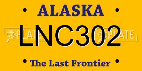 LNC302 Alaska License Plate