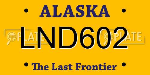 LND602 Alaska License Plate