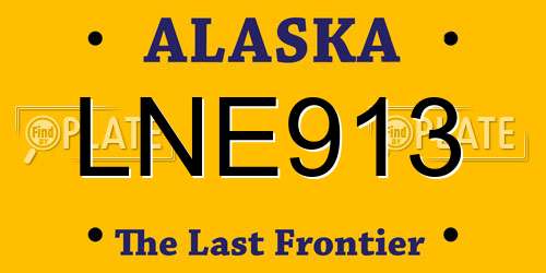 LNE913 Alaska License Plate
