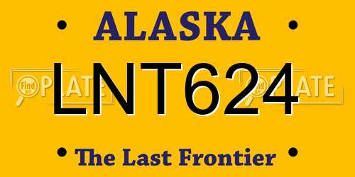 LNT624 Alaska License Plate