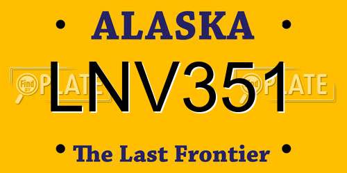 LNV351 Alaska License Plate