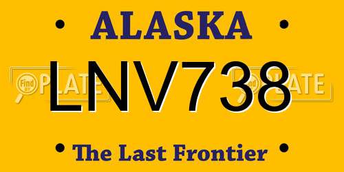 LNV738 Alaska License Plate