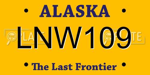LNW109 Alaska License Plate
