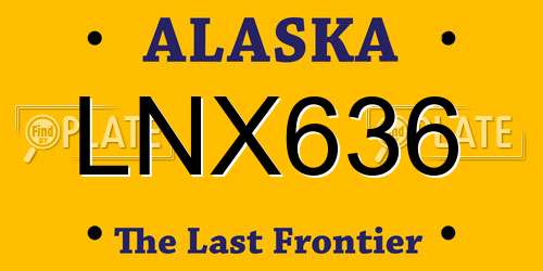 LNX636 Alaska License Plate