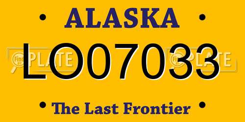LO07033 Alaska License Plate