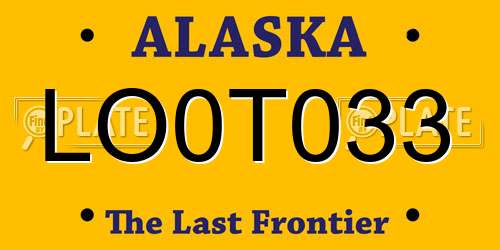 LO0T033 Alaska License Plate