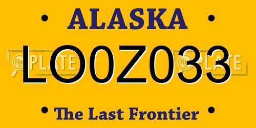 LO0Z033 Alaska License Plate