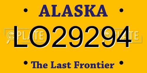 LO29294 Alaska License Plate