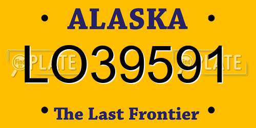 LO39591 Alaska License Plate