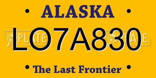 LO7A830 Alaska License Plate