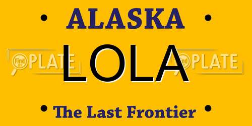 LOLA Alaska License Plate