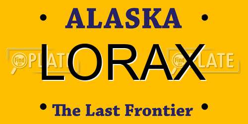 LORAX Alaska License Plate