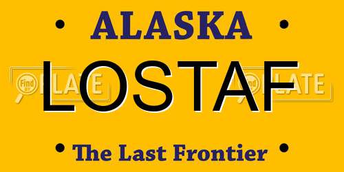 LOSTAF Alaska License Plate