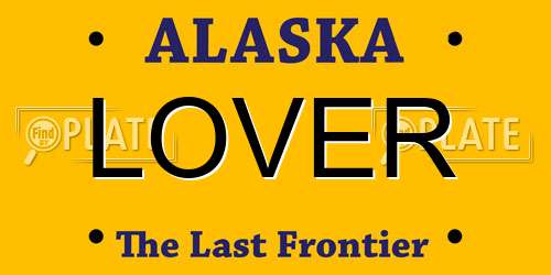 LOVER Alaska License Plate