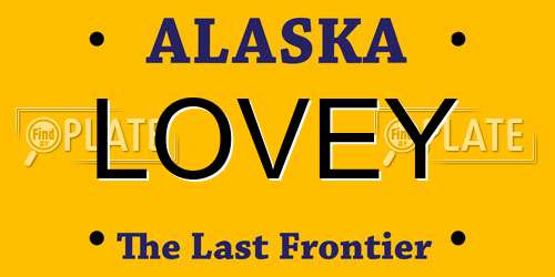 LOVEY Alaska License Plate