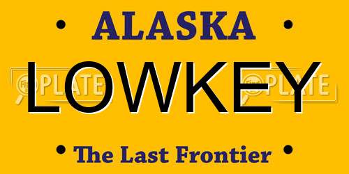 LOWKEY Alaska License Plate