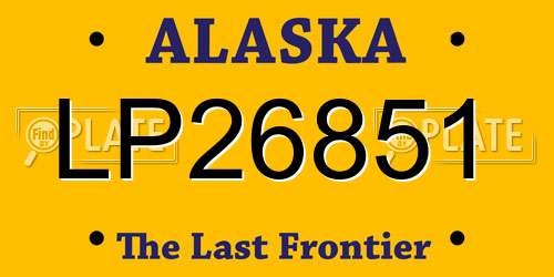 LP26851 Alaska License Plate