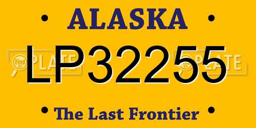 LP32255 Alaska License Plate