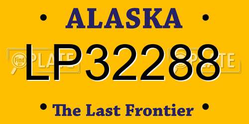 LP32288 Alaska License Plate