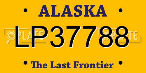 LP37788 Alaska License Plate