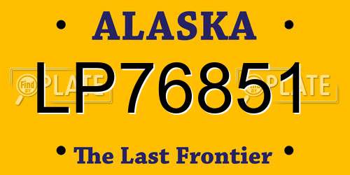 LP76851 Alaska License Plate