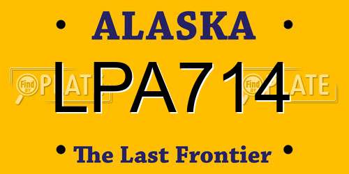 LPA714 Alaska License Plate
